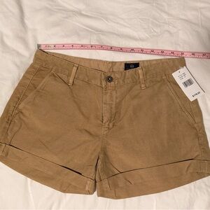 AG Adriano Goldschmied Women's Tan Roll-Cuff Bermuda Shorts